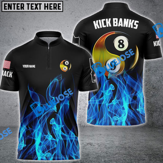BlueJose Billiard Heavenly Flame KB Personalized Name, Team Name Unisex Shirt