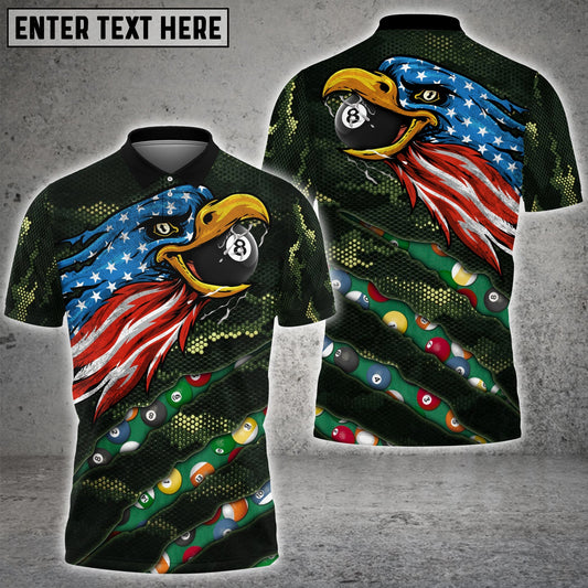 BlueJose Billiard Ball 8 Eagle Polo Shirt