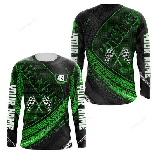 BlueJose Personalized Patriotic Motocross Extreme Racing 3D Shirt