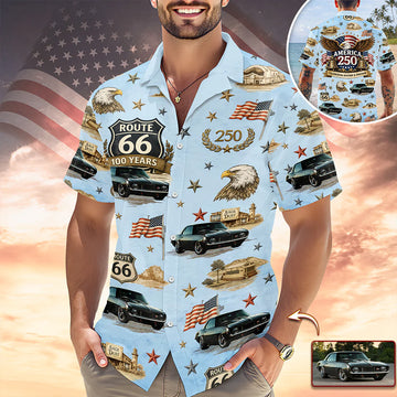BlueJose Celebrating Route 66 100 Years - America 250th Anniversary Hawaii Shirt