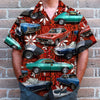 Seamless Tribal Pattern, Custom Classic Car Photo Hawaiian Shirt, Summer Gift