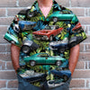 Custom Classic Car Photo Hawaiian Shirt, Tropical Tree Pattern, Summer Gift