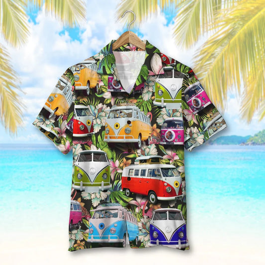 Custom Volkswagen Campervan Photo Hawaiian Shirt, Summer Gift