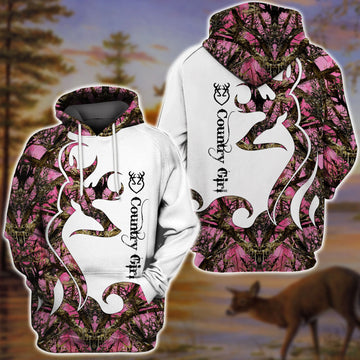 BlueJose Country Girl, Personalized Hunting All Over Shirt, Personalized 3D Hoodie For Hunting Lover