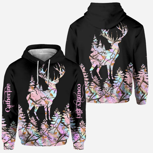 BlueJose Country Girl, Personalized Hunting All Over Shirt, Personalized 3D Hoodie For Hunting Lover