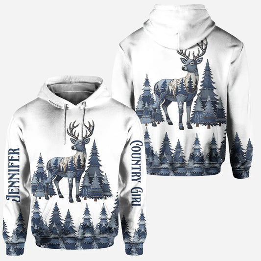BlueJose Country Girl, Personalized Hunting All Over Shirt, Personalized 3D Hoodie For Hunting Lover