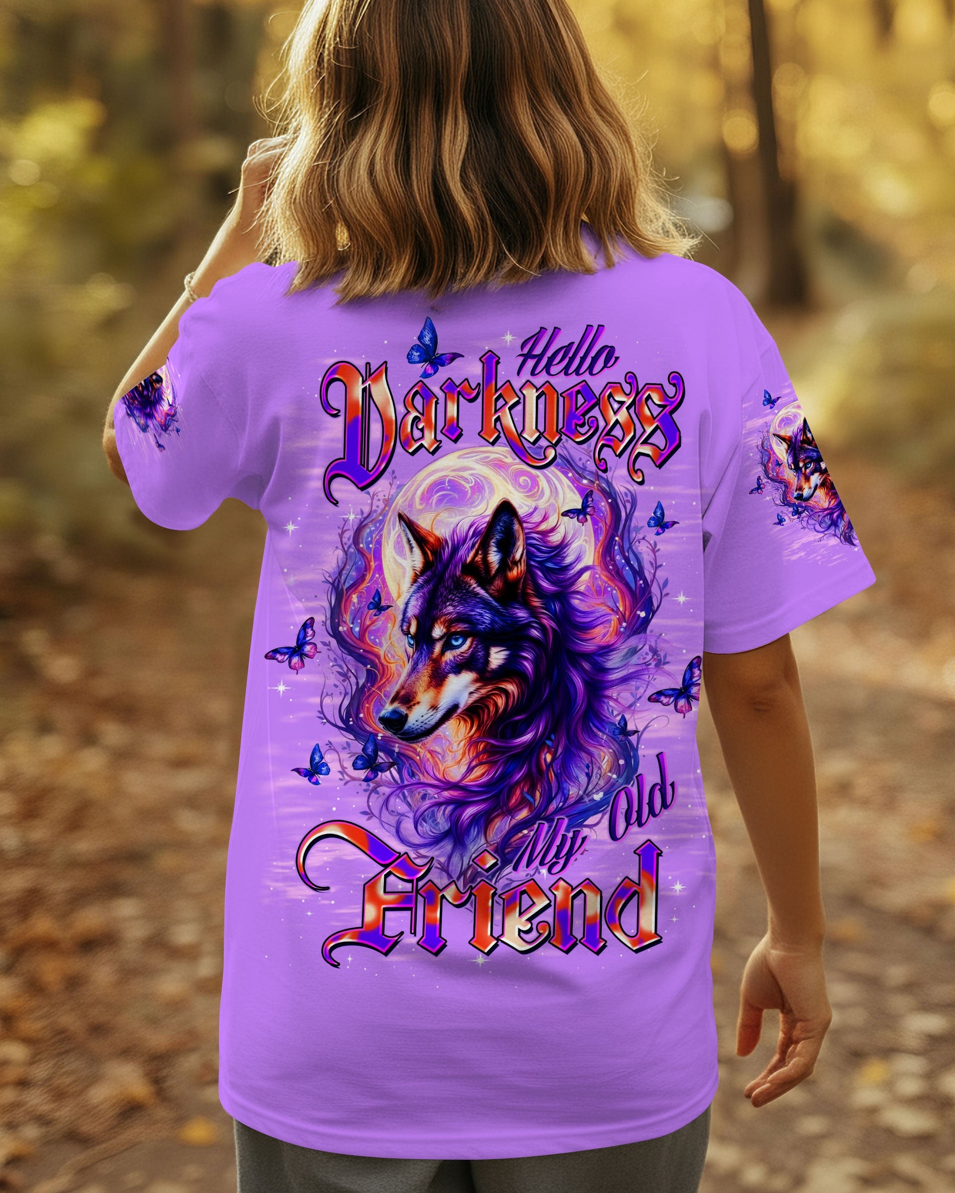 HELLO DARKNESS MY OLD FRIEND WOLF ALL OVER PRINT - TLTW0711255