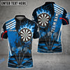BlueJose Darts Dartboard Flame Hitting Target Personalized Name, Team Name Shirt (4 Colors)