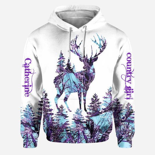 BlueJose Country Girl, Personalized Hunting All Over Shirt, Personalized 3D Hoodie For Hunting Lover