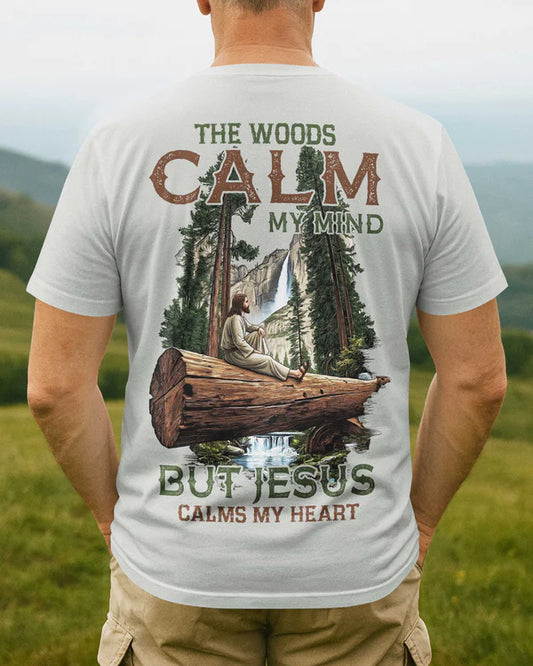 BlueJose The Woods Calm My Mind Personalized Hiking 3D Shirt - Grey