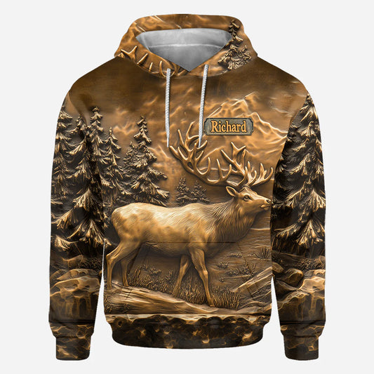 BlueJose Hunting Deer, Personalized Hunting All Over Shirt, Personalized 3D Hoodie For Hunting Lover