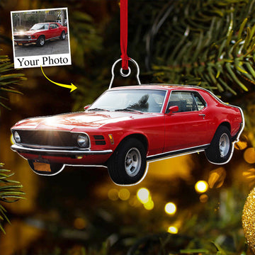 Bluejose Custom Photo Acrylic Ornament Gift For Classic Car Lovers