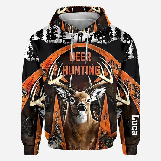 BlueJose Awesome Deer, Personalized Hunting All Over Shirt, Personalized 3D Hoodie For Hunting Lover