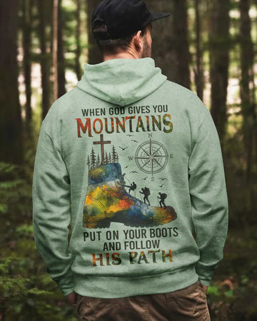 BlueJose When God Gives You Mountains Personalized Hiking Shirt - Green