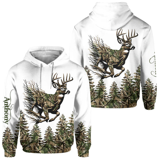 BlueJose Deer Hunting, Personalized Hunting All Over Shirt, Personalized 3D Hoodie For Hunting Lover