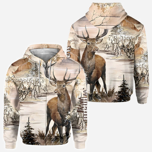 BlueJose Love Hunting, Personalized Hunting All Over Shirt, Personalized 3D Hoodie For Hunting Lover