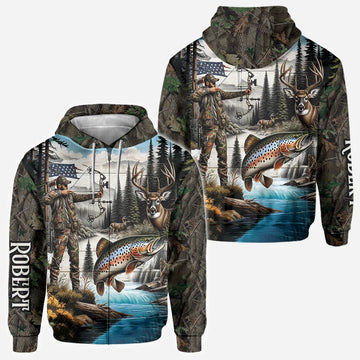 BlueJose Love Hunting, Personalized Hunting All Over Shirt, Personalized 3D Hoodie For Hunting Lover