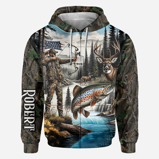 BlueJose Love Hunting, Personalized Hunting All Over Shirt, Personalized 3D Hoodie For Hunting Lover