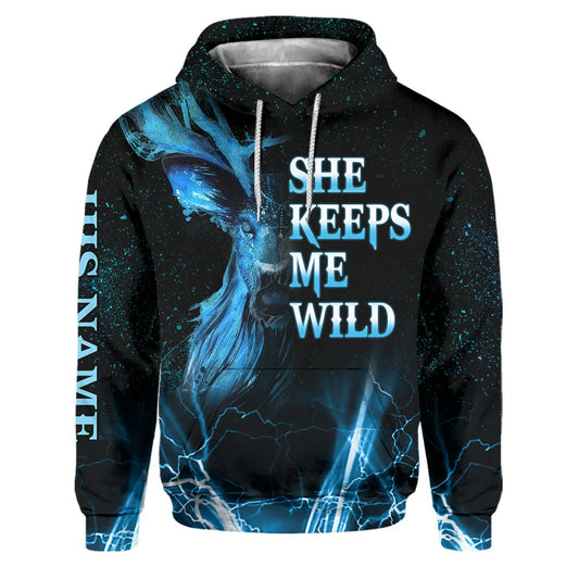 BlueJose Hunting Couple, Personalized Couple Hunting Hoodie, Personalized 3D Hoodie For Hunting Lover