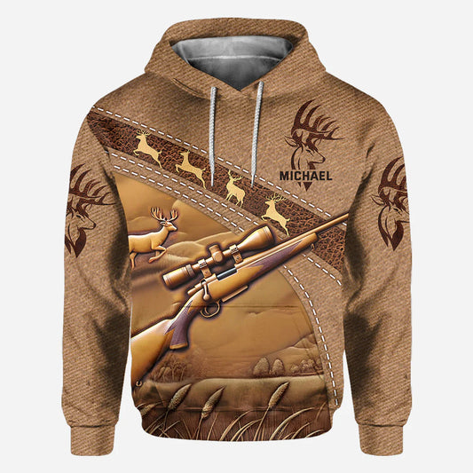 BlueJose Love Hunting, Personalized Hunting All Over Shirt, Personalized 3D Hoodie For Hunting Lover
