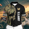 BlueJose Premium Veteran U.S Army 2 3D Polo All Over Printed