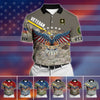BlueJose Premium U.S Multiple Service Veteran Polo Shirt