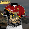 BlueJose Premium Personalised U.S Multiple Service Veteran Polo Shirt