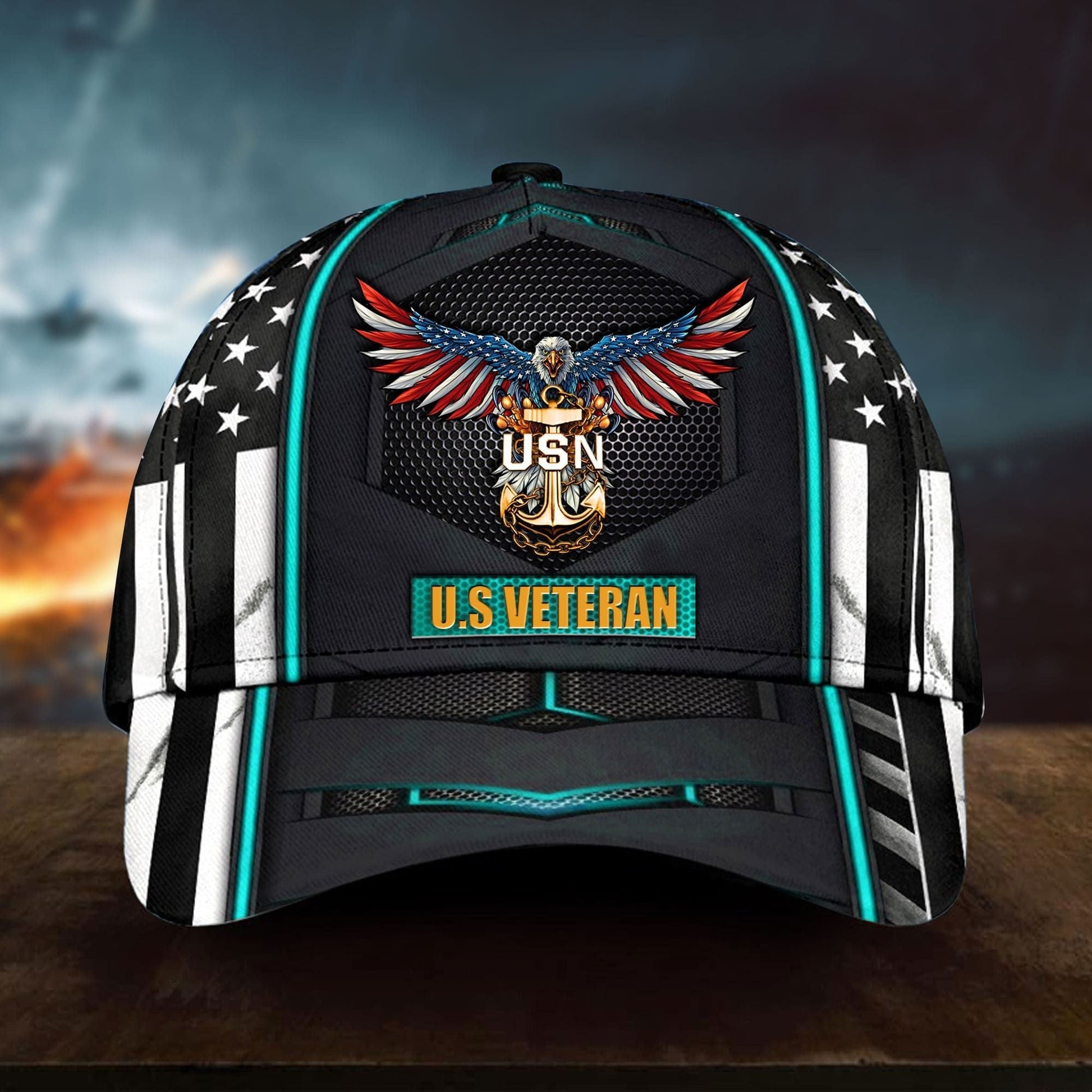 BlueJose Premium U.S Veteran Cap 3D Multicolor