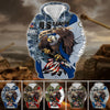 BlueJose Premium U.S Multiple Service Veteran Zip Hoodie