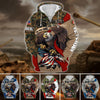 BlueJose Premium U.S Multiple Service Veteran Zip Hoodie