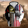 BlueJose Personalised Premium Multiple U.S Services Veteran Zip Hoodie