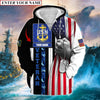 BlueJose Personalised Premium Multiple U.S Services Veteran Zip Hoodie