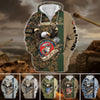 BlueJose Premium U.S Multiple Service Veteran Zip Hoodie