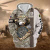 BlueJose Premium U.S Multiple Service Veteran Zip Hoodie