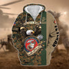 BlueJose Premium U.S Multiple Service Veteran Zip Hoodie