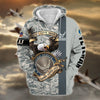BlueJose Premium U.S Multiple Service Veteran Zip Hoodie