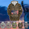 BlueJose Premium U.S Multiple Service Veteran Zip Hoodie
