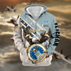 BlueJose Premium Proudly Served Multiservice US Veteran Zip Hoodie