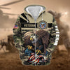 BlueJose Premium Camo Soldiers Multiservice US Veteran Zip Hoodie
