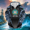 BlueJose Unique Camo Soldiers Multiservice US Veteran Zip Hoodie