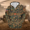 BlueJose Unique Camo Soldiers US Veteran Zip Hoodie