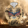 BlueJose Premium Land Of The Free US Veteran Zip Hoodie