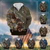 BlueJose Premium Proudly Served US Veteran Zip Hoodie