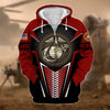 BlueJose Premium Proudly Served US Veteran Zip Hoodie