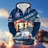 BlueJose Premium Multiple Military Services US Veteran Zip Hoodie