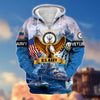 BlueJose Premium Land Of The Free US Veteran Zip Hoodie