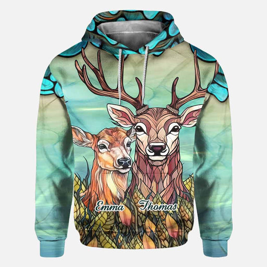 BlueJose You & Me We Got This, Personalized Hunting All Over Shirt, Personalized 3D Hoodie For Hunting Lover