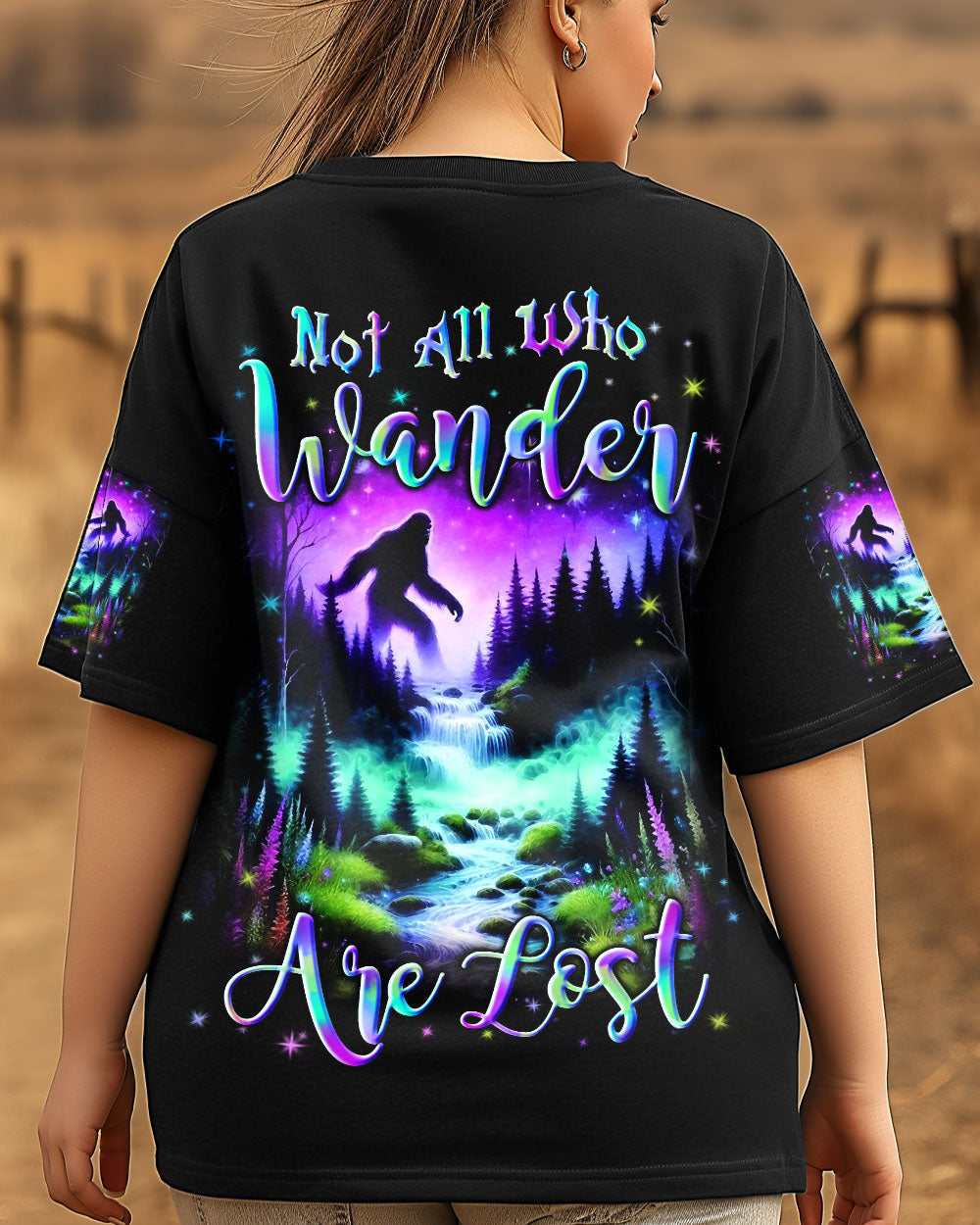 NOT ALL WHO WANDER ARE LOST BIGFOOT COLORFUL ALL OVER PRINT - YHLN2003253
