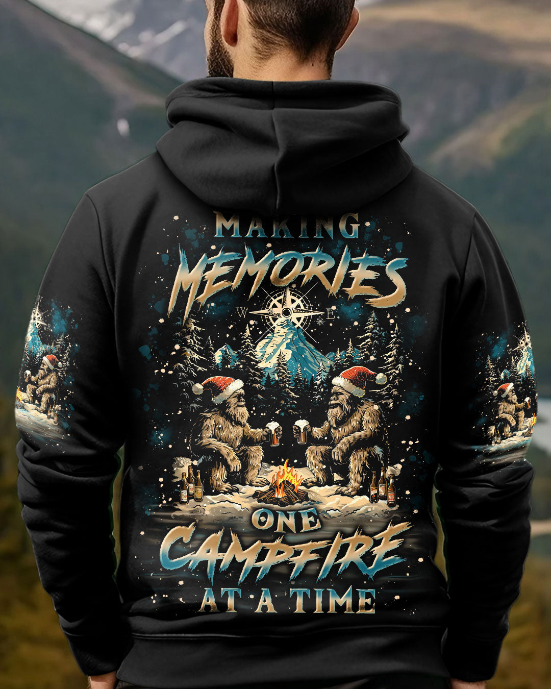 MAKING MEMORIES ONE CAMPFIRE BIGFOOT CHRISTMAS ALL OVER PRINT - YHLN0810243