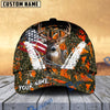 BlueJose Deer American Flag Scratch Camo Multicolor Options Personalized Name 3D Cap (4 colors)